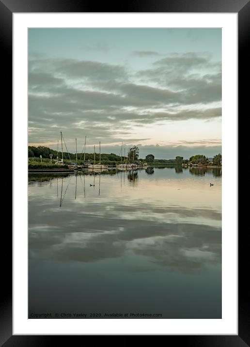 The River Bure in Horning at dusk Framed Mounted Print by Chris Yaxley