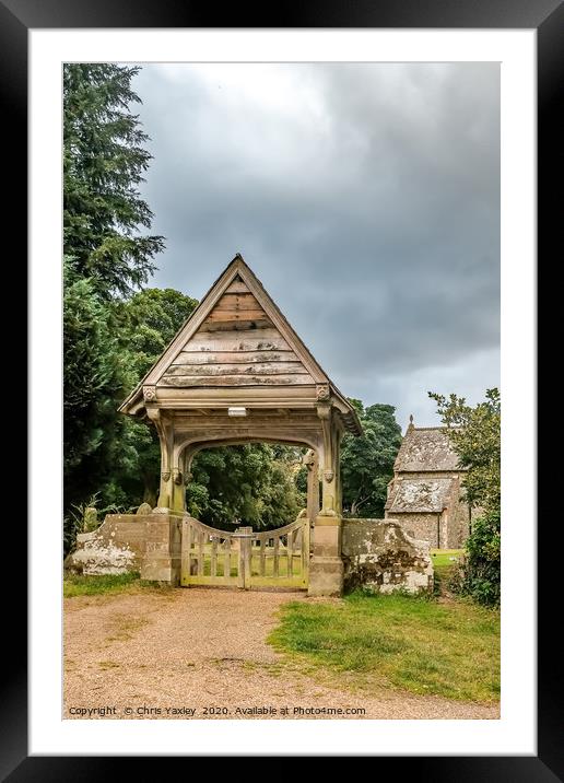 Lychgate entrance to St Benedict's Church, Horning Framed Mounted Print by Chris Yaxley