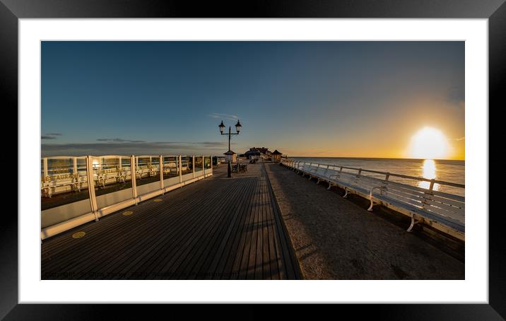 Fisheye view captured on Cromer pier at sunrise Framed Mounted Print by Chris Yaxley