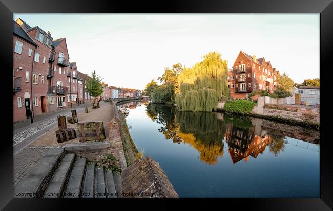 A view along Quayside and the River Wensum Framed Print by Chris Yaxley
