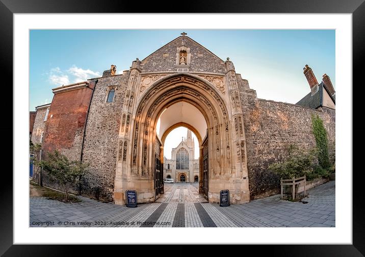 Erpingham Gate entrance to Cathedral Close Framed Mounted Print by Chris Yaxley