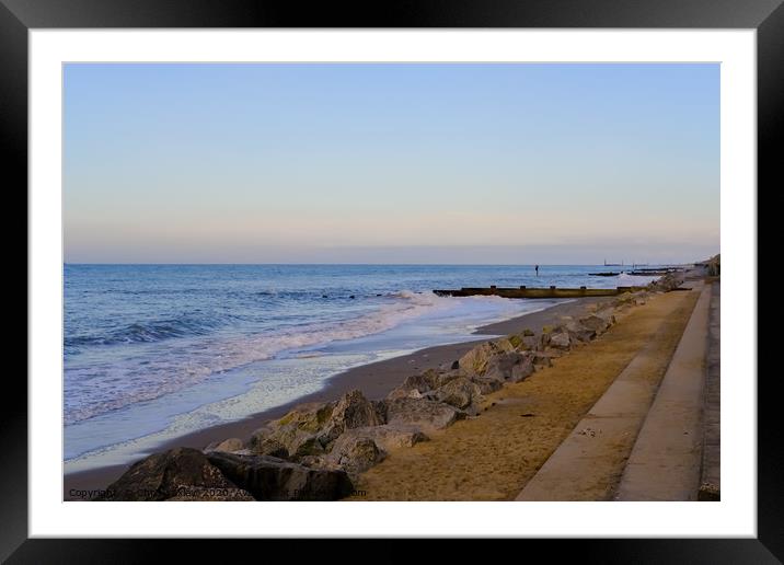 Cart Gap Beach as the sun started to set Framed Mounted Print by Chris Yaxley