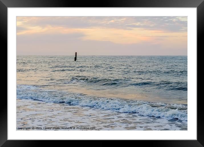 The North Sea at sunset Framed Mounted Print by Chris Yaxley