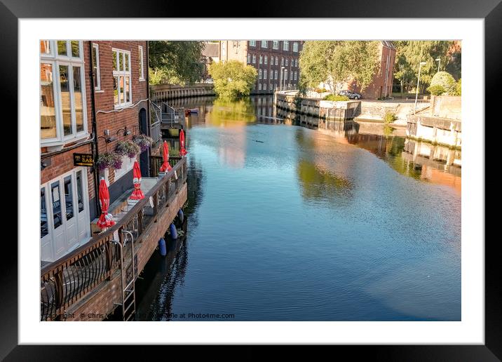 Ribs of Beef pub on the River Wensum, Norwich Framed Mounted Print by Chris Yaxley