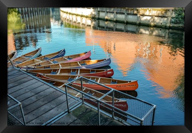 Pub & Paddle canoe hire on the River Wensum, Norwi Framed Print by Chris Yaxley