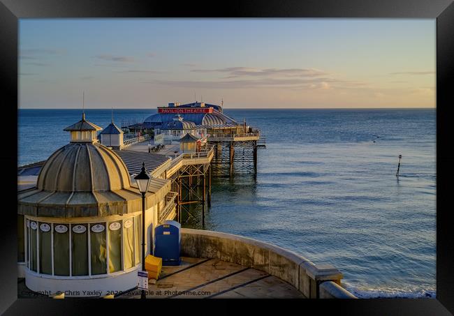 View over Cromer Pier at sunrise Framed Print by Chris Yaxley