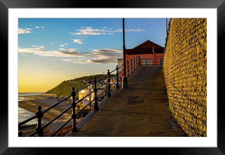 Walking the ramp on Cromer seafront Framed Mounted Print by Chris Yaxley