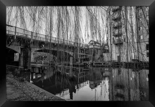 Carrow Road Bridge over the River Wensum, Norwich  Framed Print by Chris Yaxley