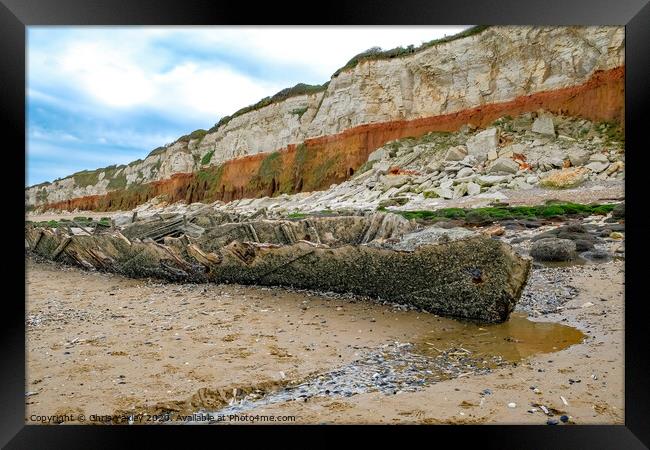 Hunstanton Ship Wreck Framed Print by Chris Yaxley