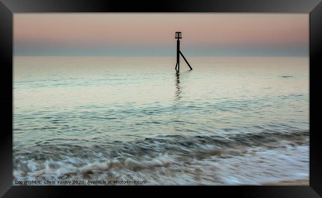 Long exposure of Cart Gap beach, Norfolk Framed Print by Chris Yaxley