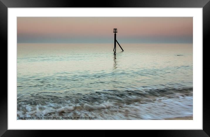Long exposure of Cart Gap beach, Norfolk Framed Mounted Print by Chris Yaxley