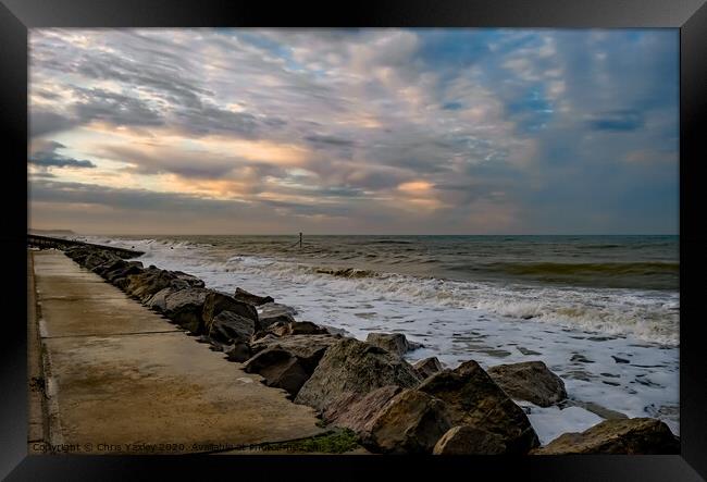 Late afternoon on Cart Gap Beach  Framed Print by Chris Yaxley