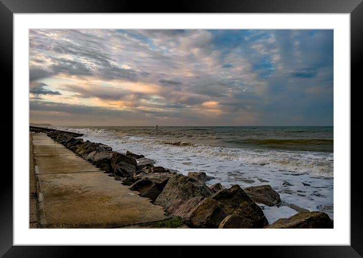 Late afternoon on Cart Gap Beach  Framed Mounted Print by Chris Yaxley