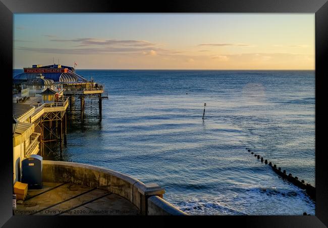 Cromer pier and promenade at sunrise Framed Print by Chris Yaxley