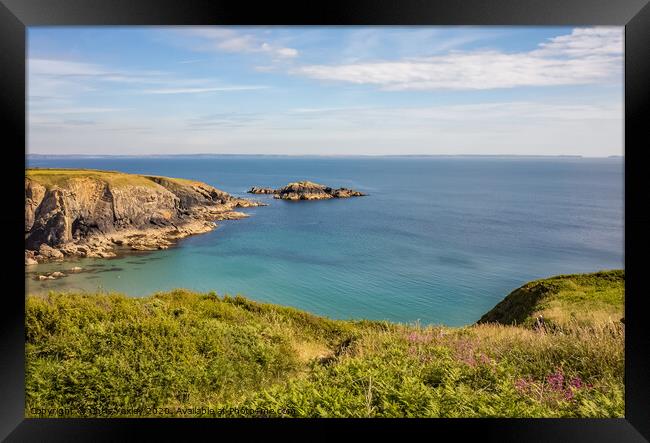 Carfei Bay, Wales Framed Print by Chris Yaxley