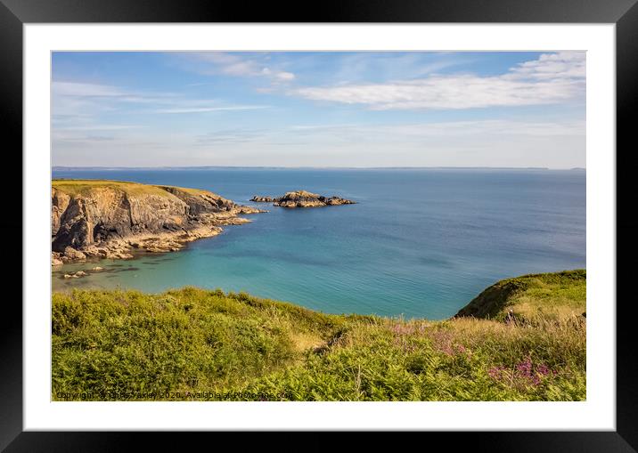 Carfei Bay, Wales Framed Mounted Print by Chris Yaxley