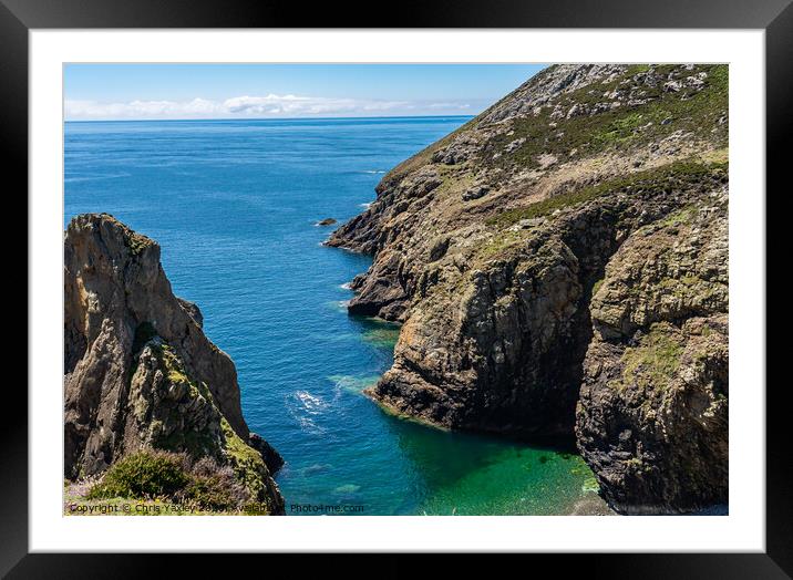 Rugged bay, Ramsey Island Framed Mounted Print by Chris Yaxley