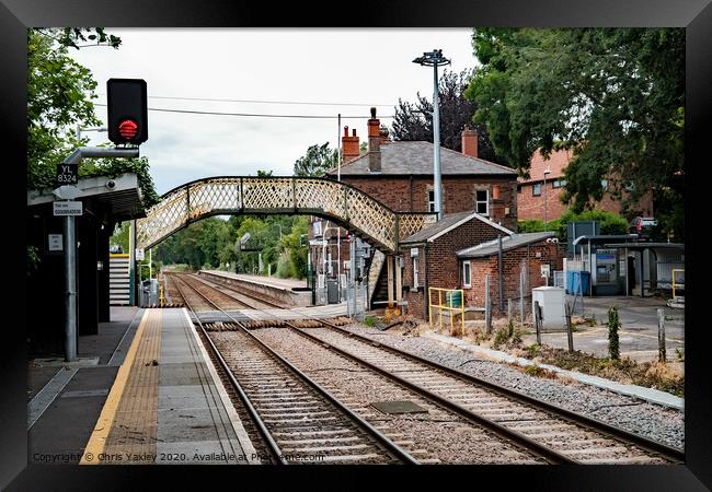A View from the railway station at Brundall Gardens Framed Print by Chris Yaxley