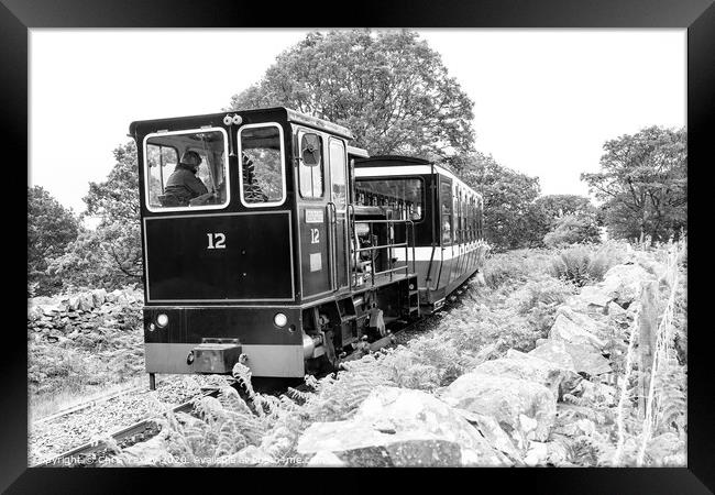 Diesel train on Mount Snowdon Railway, Llanberis, North Wales Framed Print by Chris Yaxley