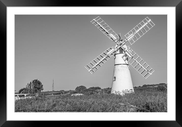 Thurne Mill, Norfolk Framed Mounted Print by Chris Yaxley