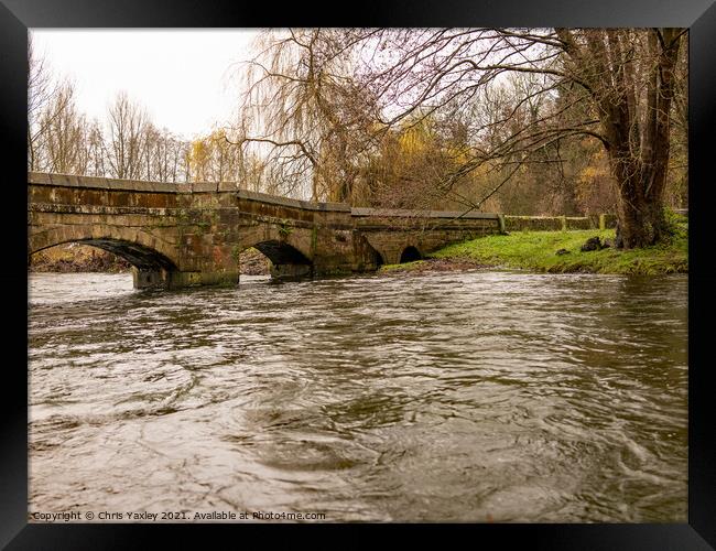 Stone bridge over the River Wye, Bakewell Framed Print by Chris Yaxley