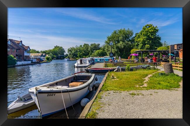 A view down the River Bure, Wroxham, Norfolk Framed Print by Chris Yaxley