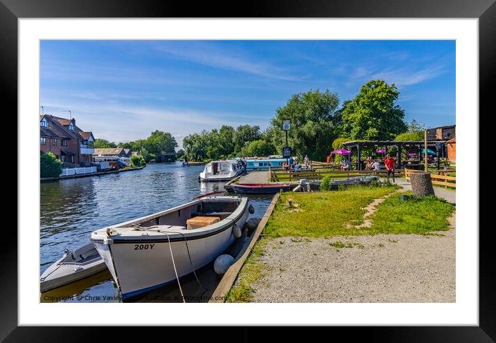 A view down the River Bure, Wroxham, Norfolk Framed Mounted Print by Chris Yaxley