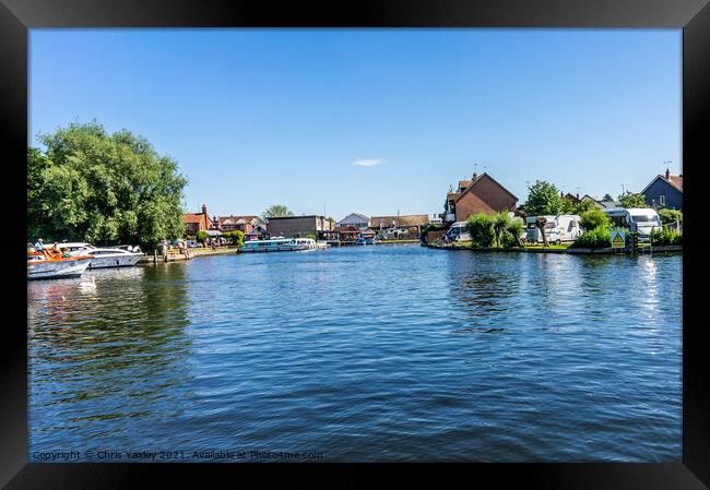 A view up the River Bure, Wroxham, Norfolk Broads Framed Print by Chris Yaxley