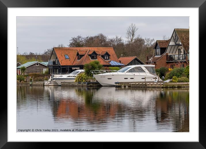 Holiday lets on the River Bure, Horning Framed Mounted Print by Chris Yaxley