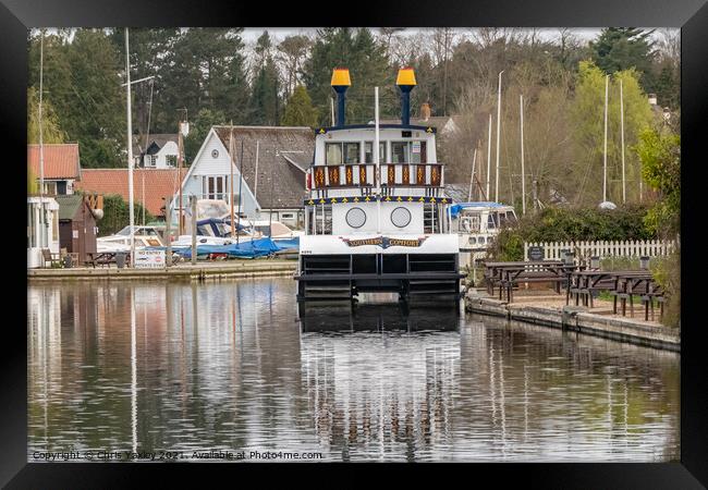 Southern Comfort on the River Bure, Horning Framed Print by Chris Yaxley