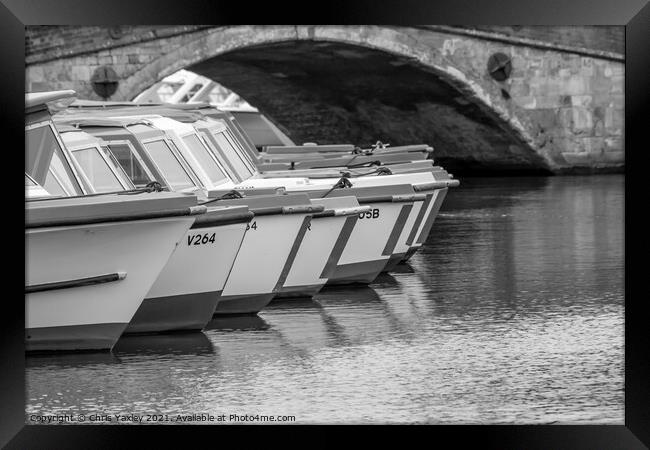 Boats and the Bridge Framed Print by Chris Yaxley