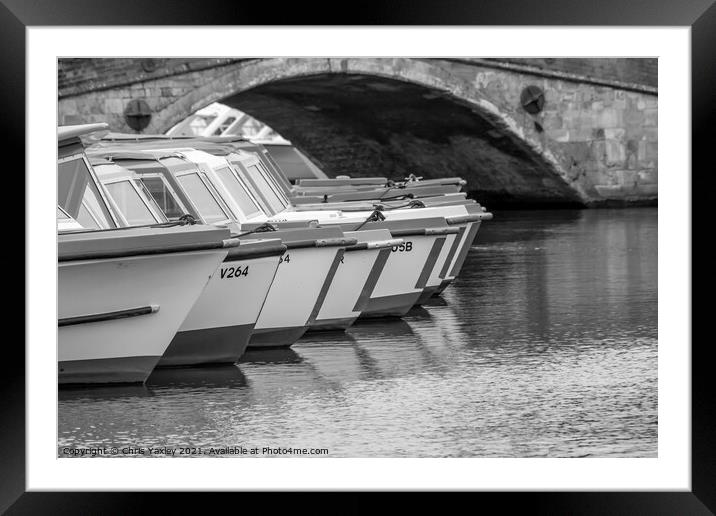 Boats and the Bridge Framed Mounted Print by Chris Yaxley