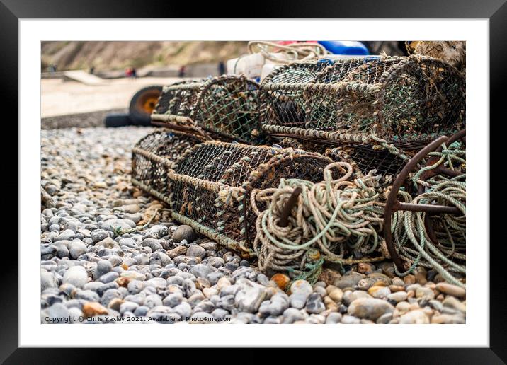 Crab pots and lobster traps, North Norfolk coast Framed Mounted Print by Chris Yaxley