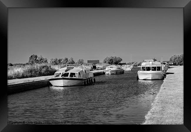 A view up Thurne Dyke, Norfolk Broads Framed Print by Chris Yaxley