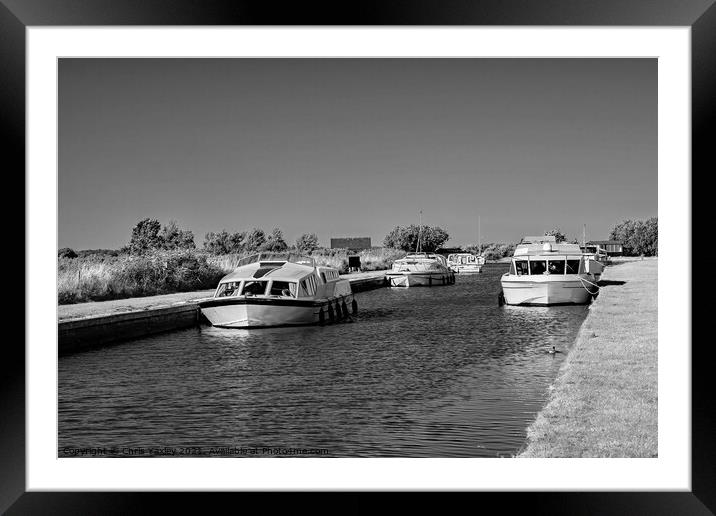 A view up Thurne Dyke, Norfolk Broads Framed Mounted Print by Chris Yaxley