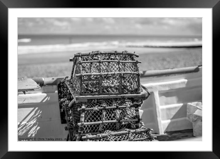 Crab pots and lobster traps Framed Mounted Print by Chris Yaxley