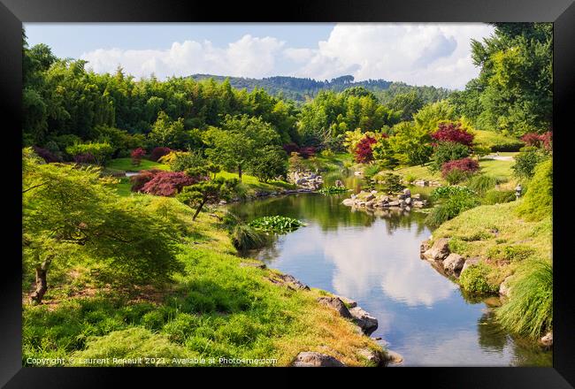 Japanese garden and nature  Framed Print by Laurent Renault