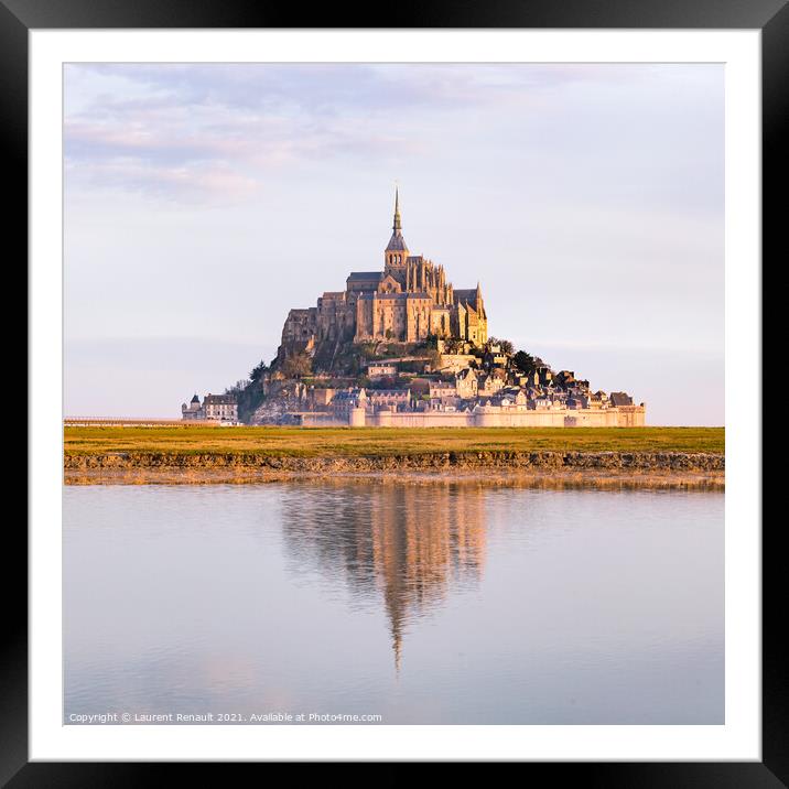 Mont Saint-Michel 	at the dawn Framed Mounted Print by Laurent Renault