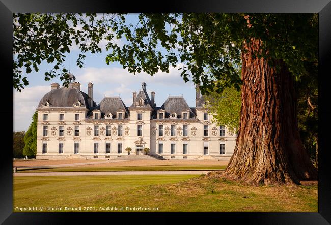 Castles of Loire valley - elegant Cheverny Framed Print by Laurent Renault