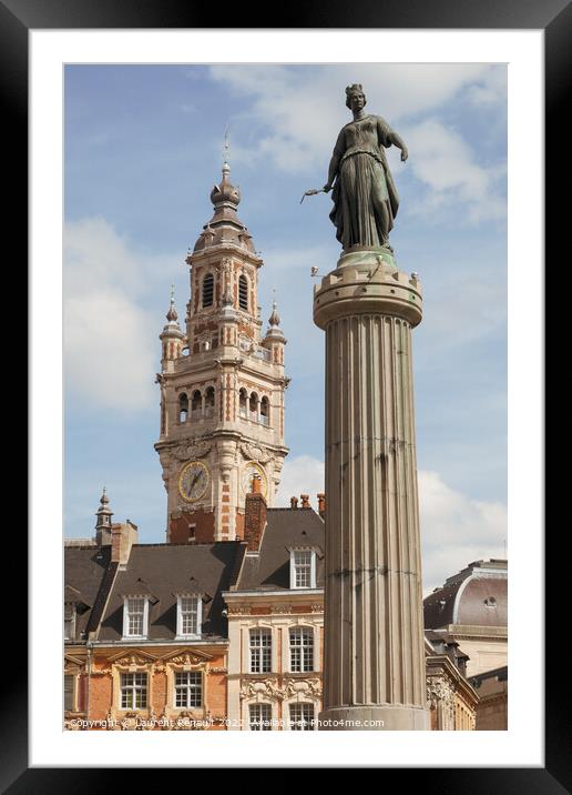 Historic facades at the Grand Place in Lille Framed Mounted Print by Laurent Renault