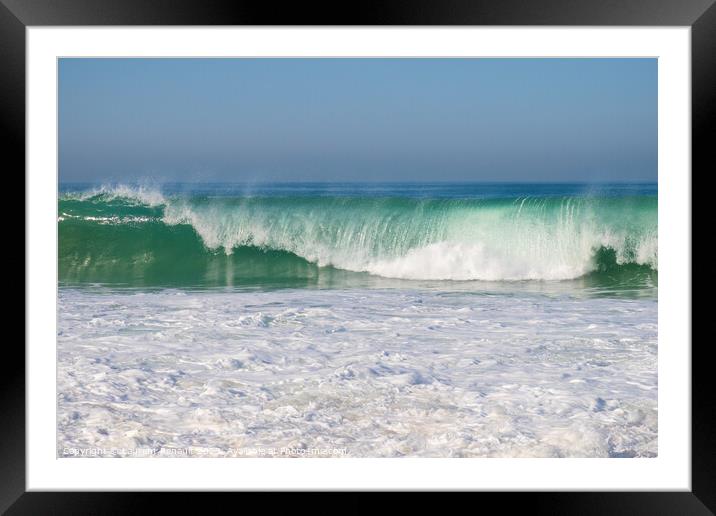 Wave breaking on the shore of Biarritz Framed Mounted Print by Laurent Renault