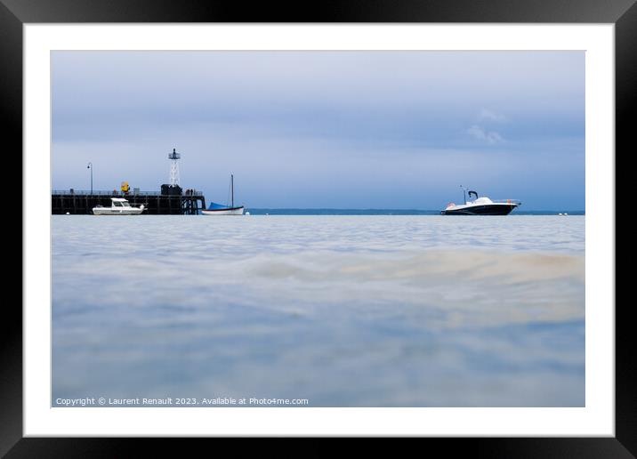 Sea viewed in port of Cancale Framed Mounted Print by Laurent Renault