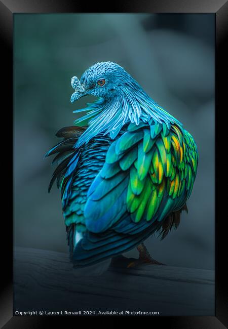 Close-up view of a Nicobar pigeon - Caloenas nicobarica Framed Print by Laurent Renault