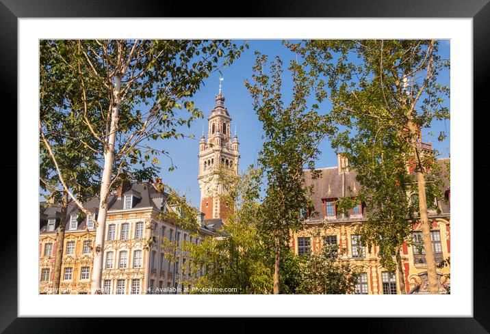 Grand Place in the city of Lille and its belfry Framed Mounted Print by Laurent Renault