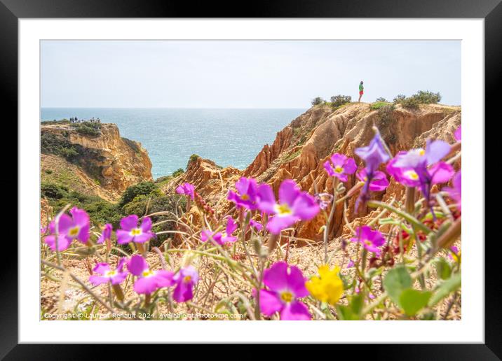 Cliffs and nature, Praia da Marinha, Algarve, Portugal Framed Mounted Print by Laurent Renault