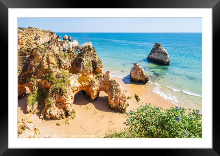 Praia dos Três Irmãos in the area of Portimão in Portugal Framed Mounted Print by Laurent Renault