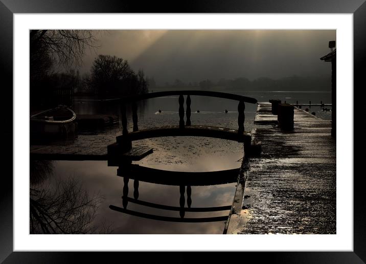 Moody Llangorse Lake, Brecon Beacons Framed Mounted Print by Tracey Leonard