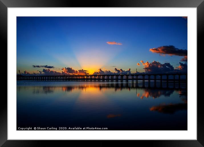 Urangan Pier Sunrise Framed Mounted Print by Shaun Carling