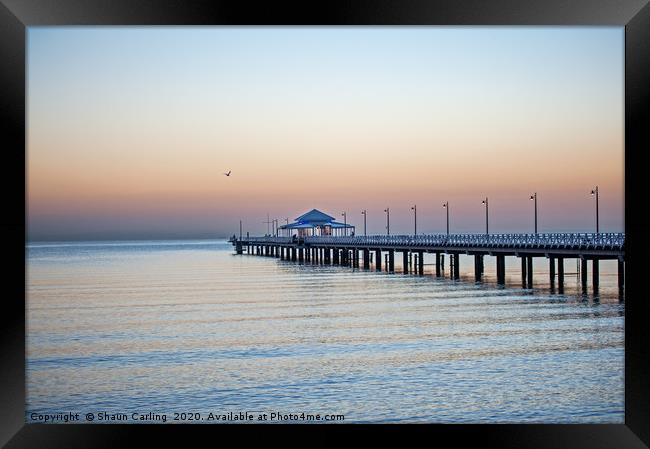 Sunrise Over The Shornecliffe Pier Framed Print by Shaun Carling