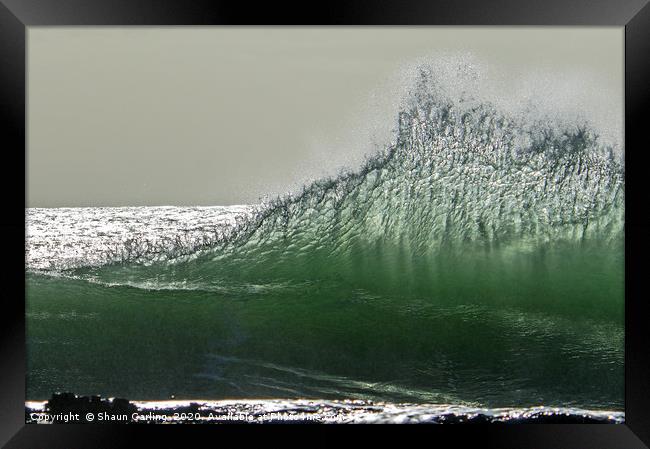 Wave At Snapper Rocks Framed Print by Shaun Carling